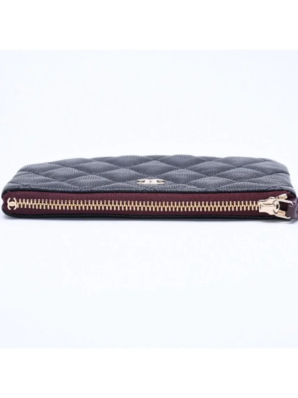 Chanel Classic Mini Pouch Stand CC Logo Caviar Leather